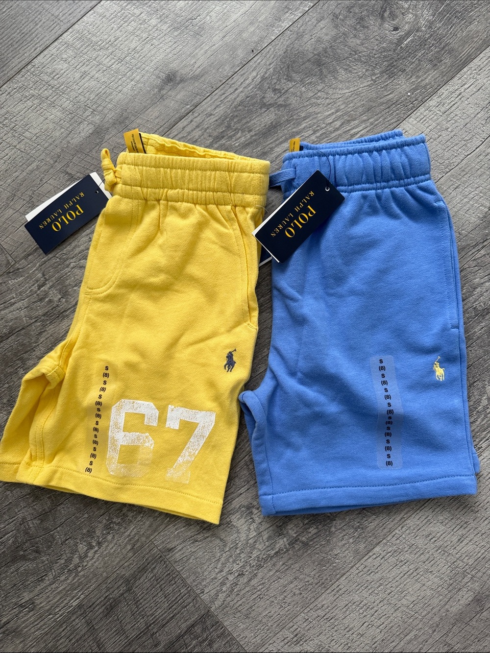 Polo by Ralph Lauren Yellow & Blue Cotton Boys Kids Shorts 2-Pack